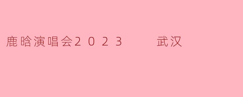 鹿晗演唱会2023  武汉